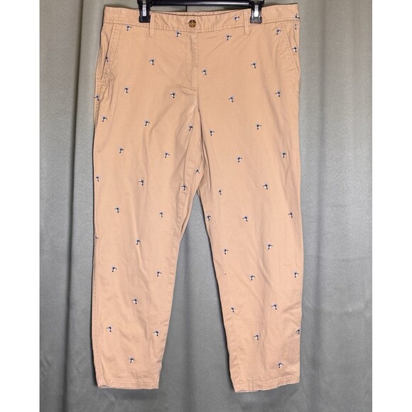 TALBOTS RELAXED CHINOS - EMBROIDERED BIRD PRINT Size 14 Petite - Picture 4 of 10